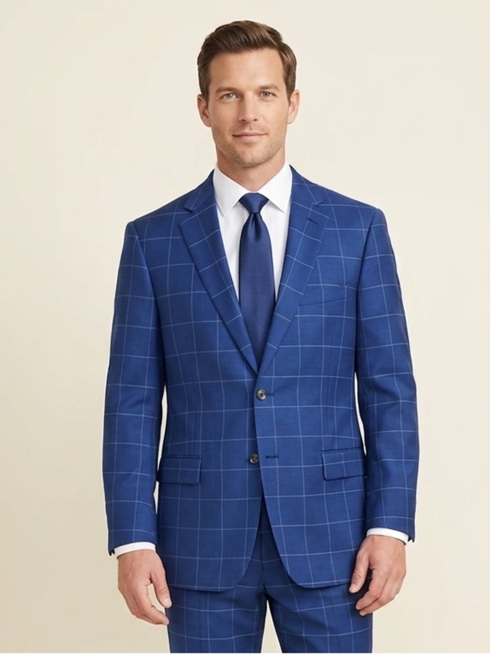 Allen Edmonds Windowpane Blue Men's Blazer Sport Coat